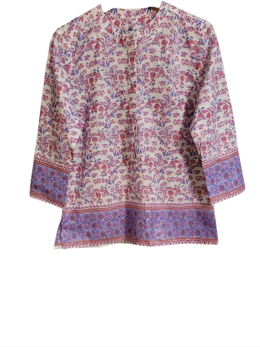 J. Crew Iris Floral Metallic Shirt
